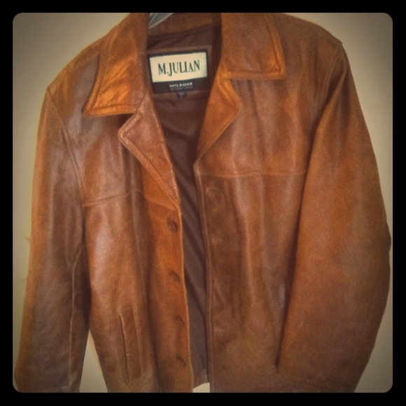 M. Julian Wilson's Leather Cognac Jacket/Coat - Picture 1 of 3